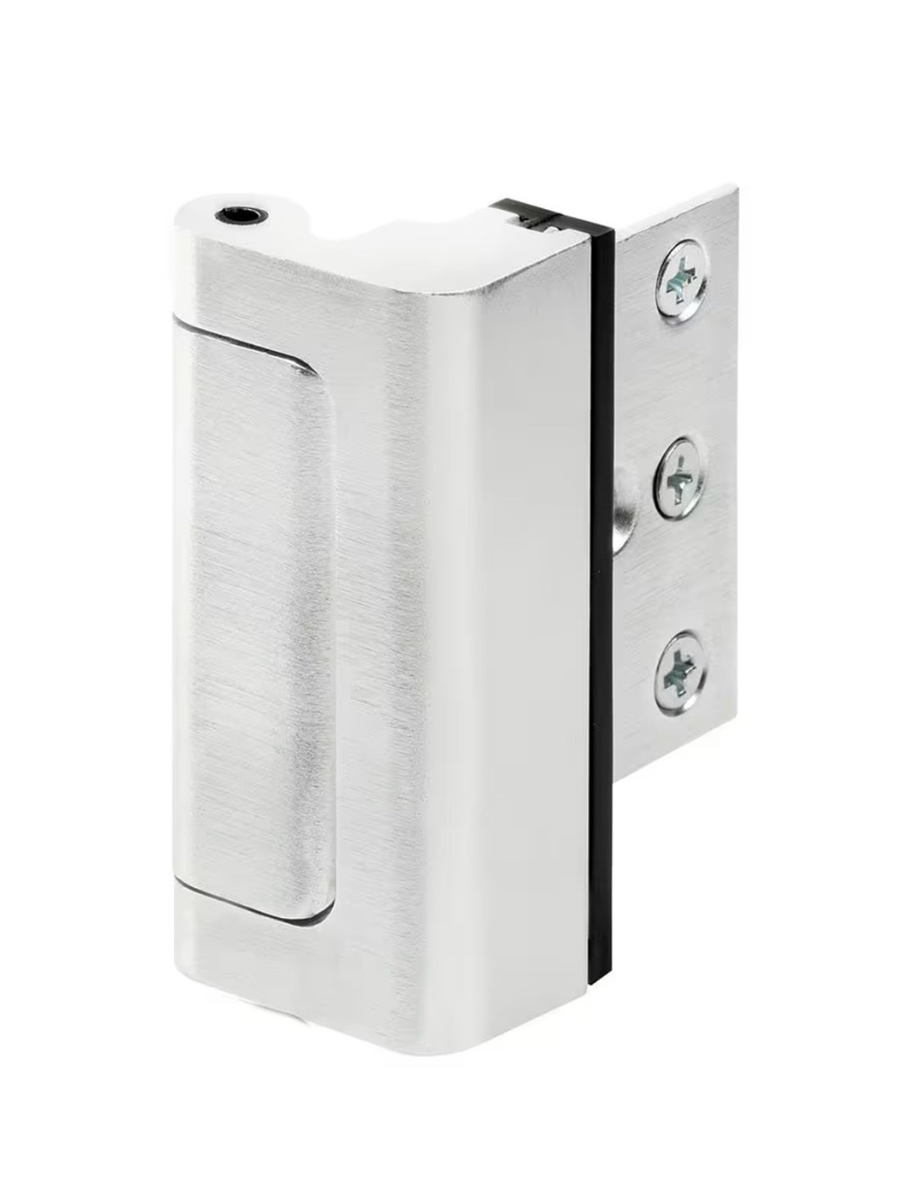 Door Reinforcement Lock Satin Silver Metal Door Lock w/ Hardware & Screws